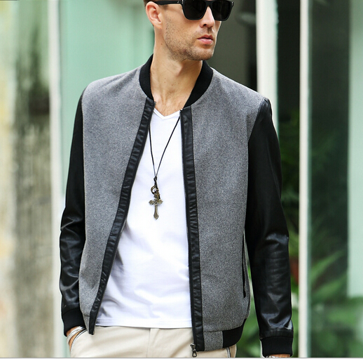 Fashion new style waterproof jacket and coat with pu long sleeve for men