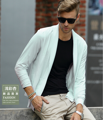 Fashion white color knitting sweater cardigan for men
