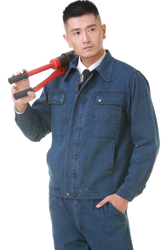 100% cotton denim jacket overalls,  Labor working suit, denim welder uniform