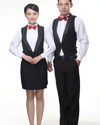 Customized waitress vest uniform, waiter uniform
