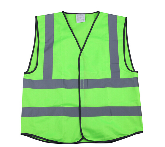 Green color reflective safety warning vest