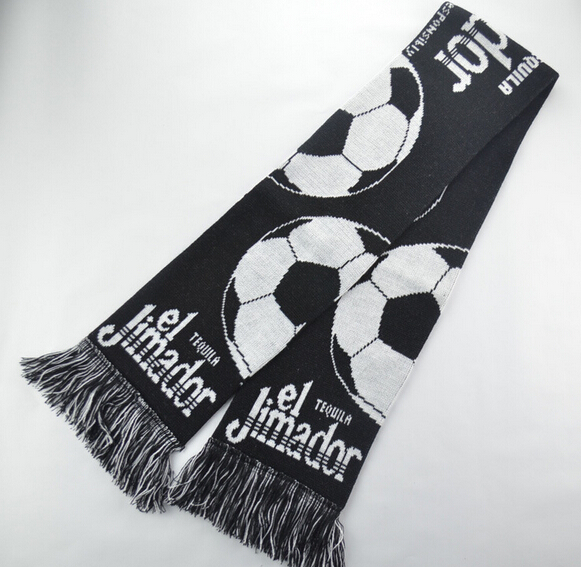 Promotional football Fans scarf, football fan knitted sport scarf