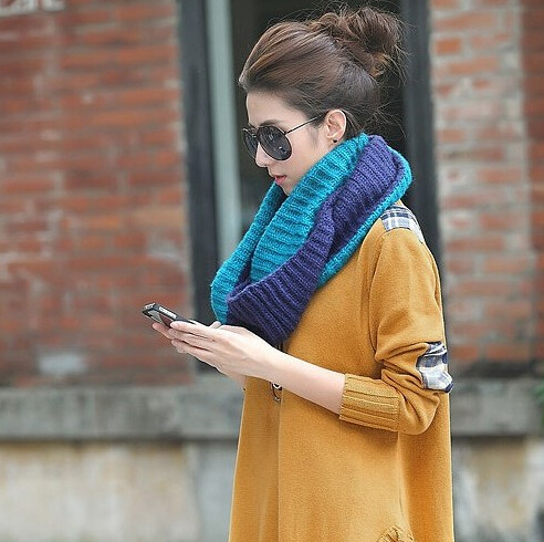 Wholesale winter knitting neckerchief, knitting scarf for woman