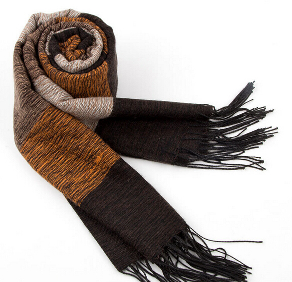 Promotional stripe wool spinning warm scarf for man