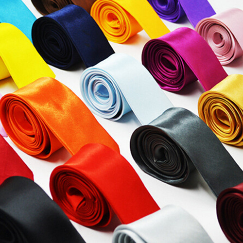 24 colors 5CM plain shiney neck ties for men