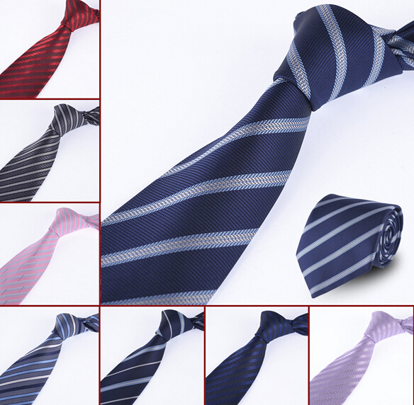 Promotional 8cm strip polyester wedding tie, customized business man tie