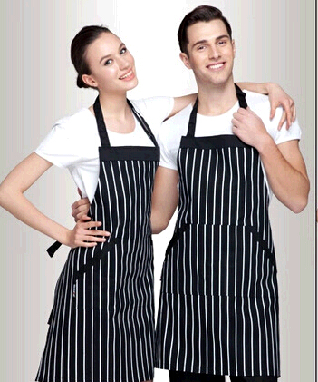 Promotional black stripe printed waist apron