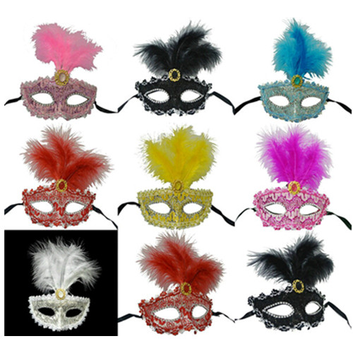 Beautiful princess masquerade party feather mask