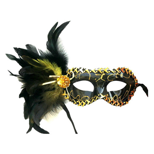 Halloween party beauty princess of venice feather half face mask for woman