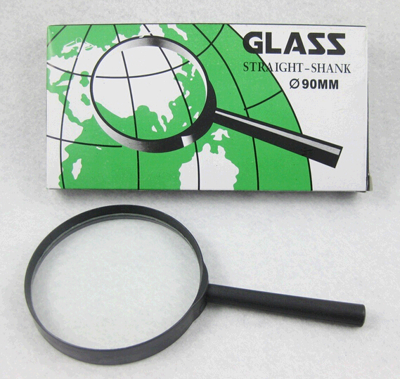 Promotional cheap black color plastic handle magnifier