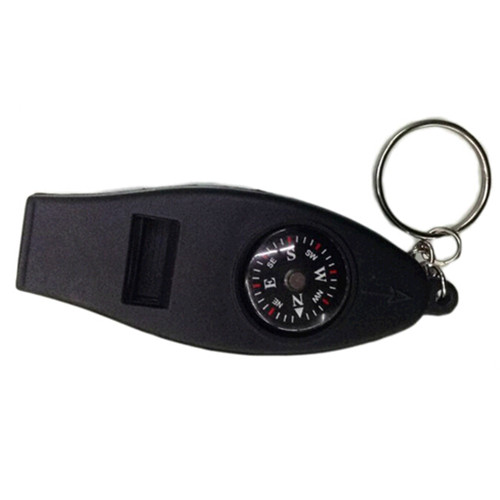 Promotional whistle compass keychain