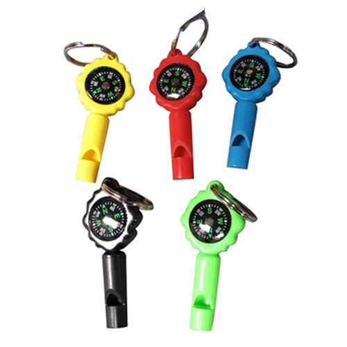 Wholesale whistle compass keychain