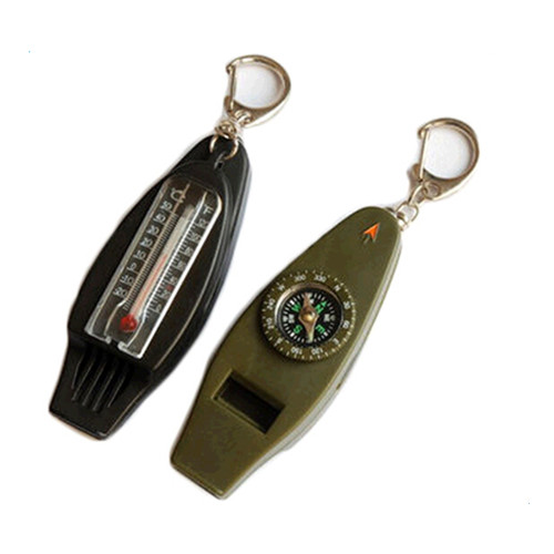With thermometer compass keychain