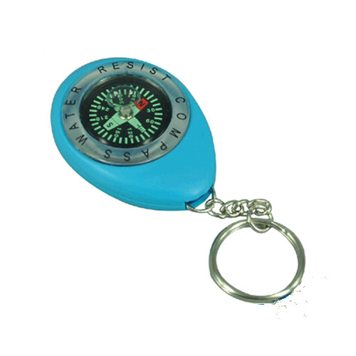 Promotional plastic compass keychain