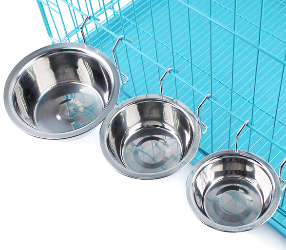 Promotional cheap stainless steel pet bowl with hook