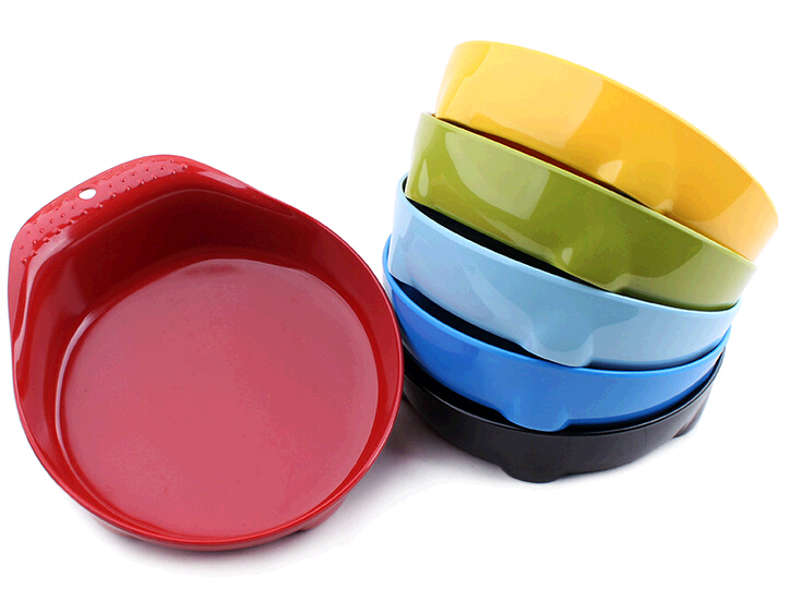 High quality round shape melamine pet bowl with hole
