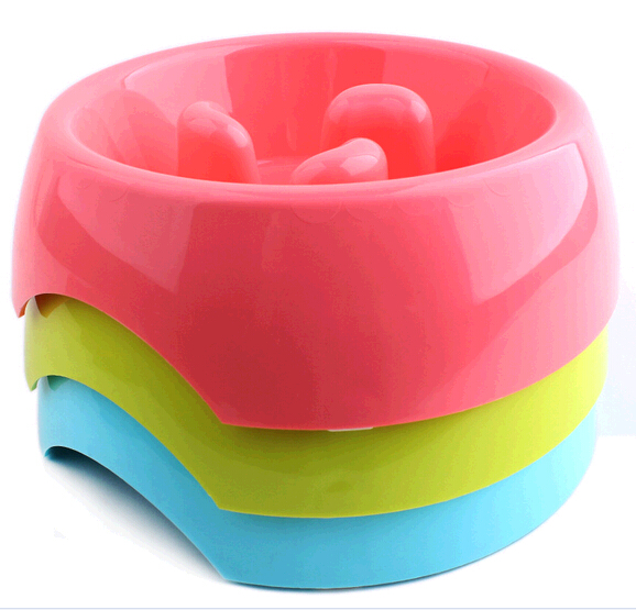 Promotional anti-slip pp plastic round shape pet bowl for dog and cat