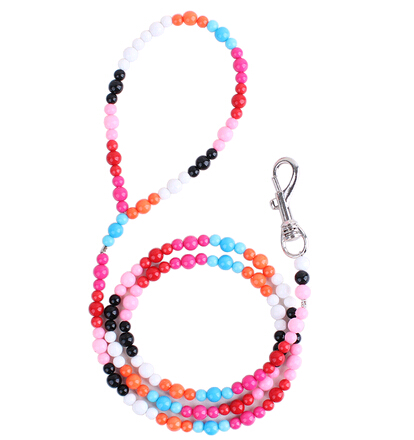 Acrylic candy color bead pet chain, bead dog leash
