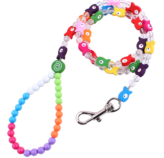 Candy color bead pet leashes, bead dog leashes