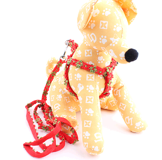 Flower nylon pet collar and leash, nylon dog collar and leash