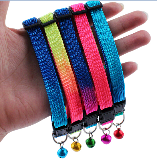 Rainbow colorful nylon pet collar, colorful dog collar