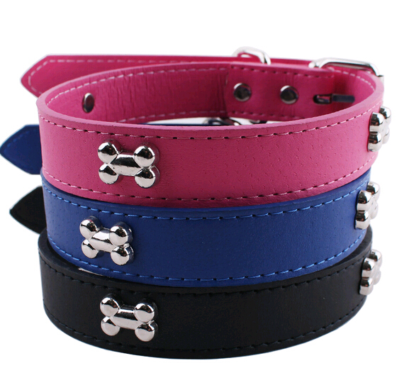 Fashional pu dog collar and leashes with bone button