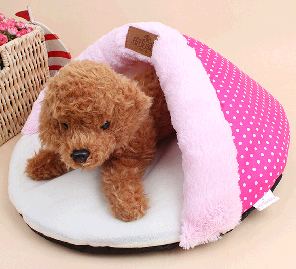 With dot cute slipper shape pet house and pet bed for dog or cat