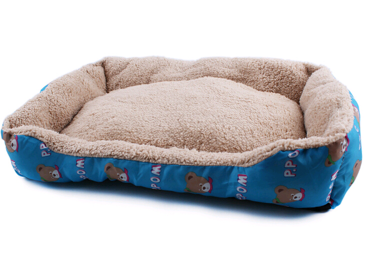 Blue color plush warm pet house and pet bed for dog or cat