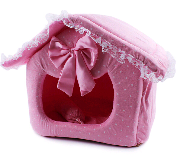 Promotional wholesale princess style with lace pet house and ped bed for dog or cat