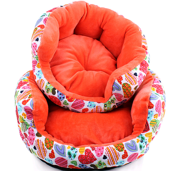 Orange color round shape pet house and bed for dog or cat