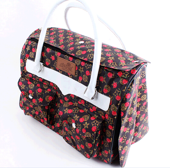 Promotional leather pet handbag for dog or cat, colorful pet handbag