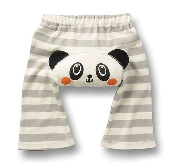 Custom cotton baby cropped trousers with bear printing