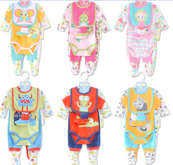 Promotional baby body suit with bib, baby cloth with bib