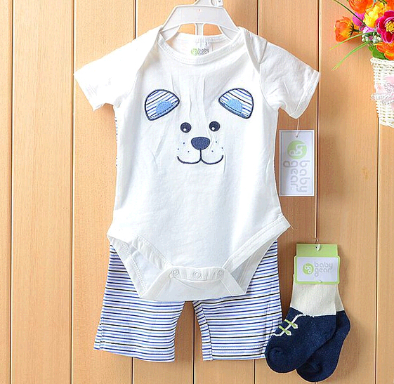 Wholesale cheap Newborn baby romper suits, baby romper set with sock