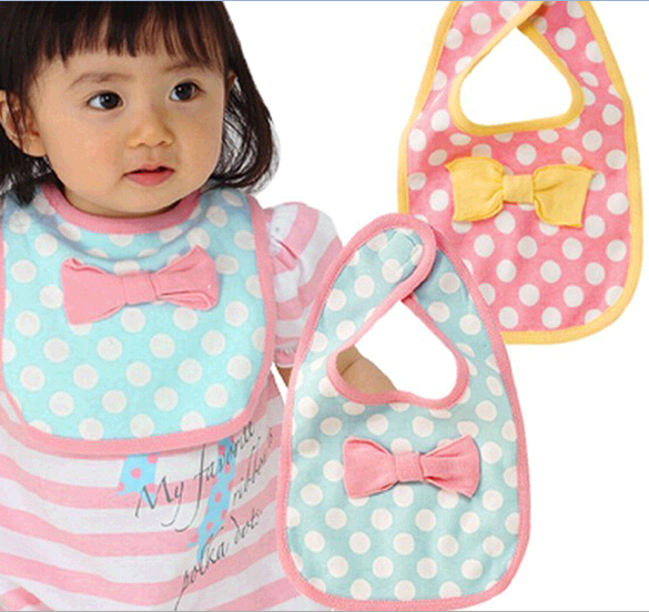 Wholesale cotton baby bibs with bowknot