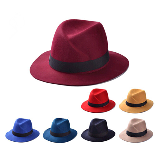 Wholesale Women Wide Brim Wool Felt Fedora Cloche beach Bowler Hat  and Cap