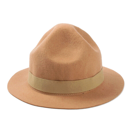 Wholesale with wide brim wool felt fedora hat and cap for woman or man