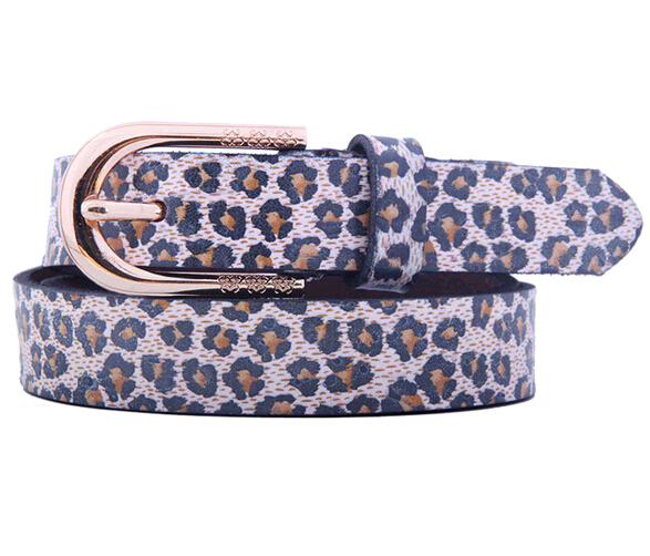 With leopard print genuine leather woman belts with pin buckle