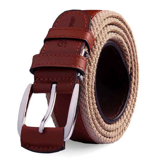 Promotional dark brown cow leather man belts with pin buckle