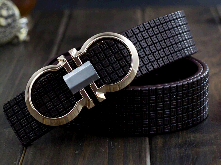 Wholesale genuine leather men belts with 8 buckle