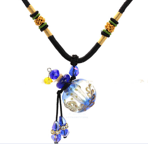 Wholesale essential oils jewelry murano glass pendant necklace
