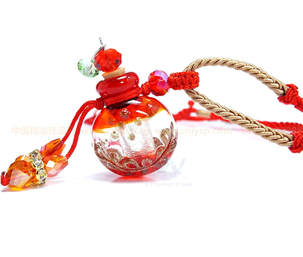 wholesale red color murano glass vintage perfume bottle pendant necklace