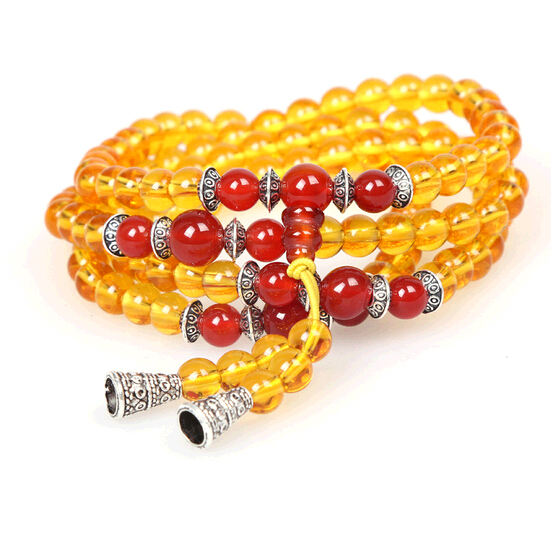 Wholesale natural crystal jewellry 108 Tibetan silver beads ethical wind tee beadle bracelet