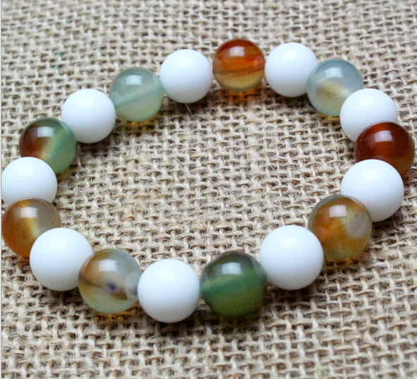 Fashional new style peacock agate with tridacna bracelet