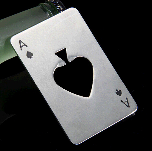 Wholesale playing card A stainless steel bottle opener