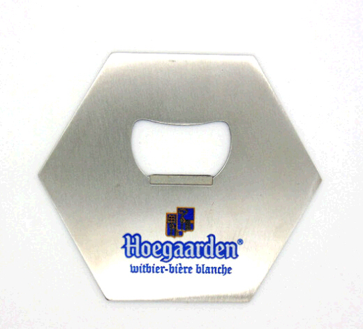 Promotional cheap style hexagon stainless steel bottle opener