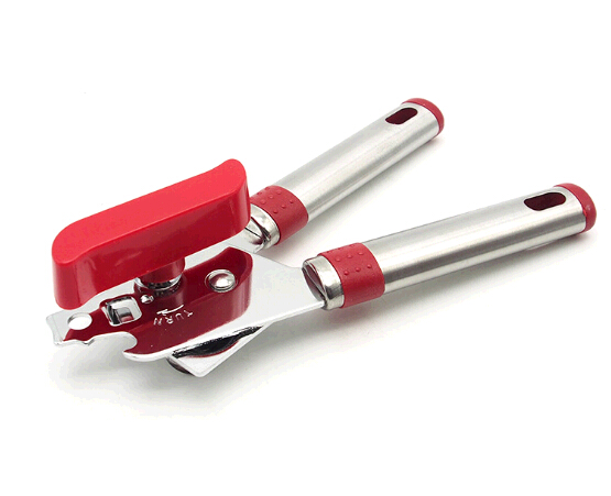 Promotional red handle stainless steel can opener