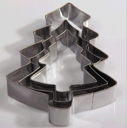 Wholesale christmas tree 3pcs stainless steel cake moulds set