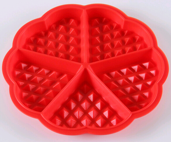 Wholesale red color flower shape silicone bakeware, silicone baking pans