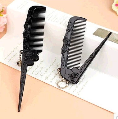 Wholesale bowknot shape black color folding comb